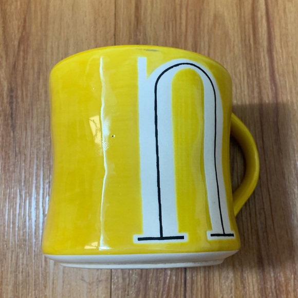 Anthropologie Hand Painted Letter N Coffee Mug - Picture 3 of 7